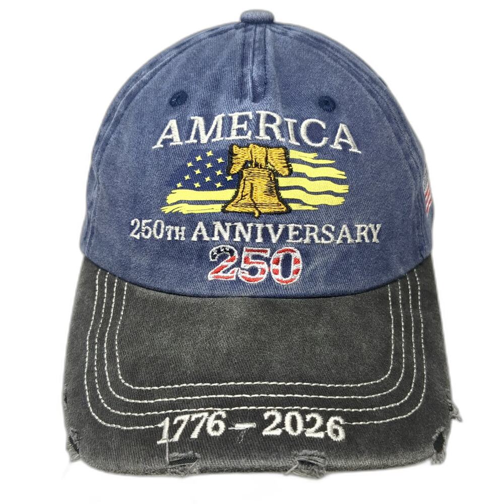 Baseball Cap Blue Gray One Size America 250th Anniversary 1776-2026 Bell Hat